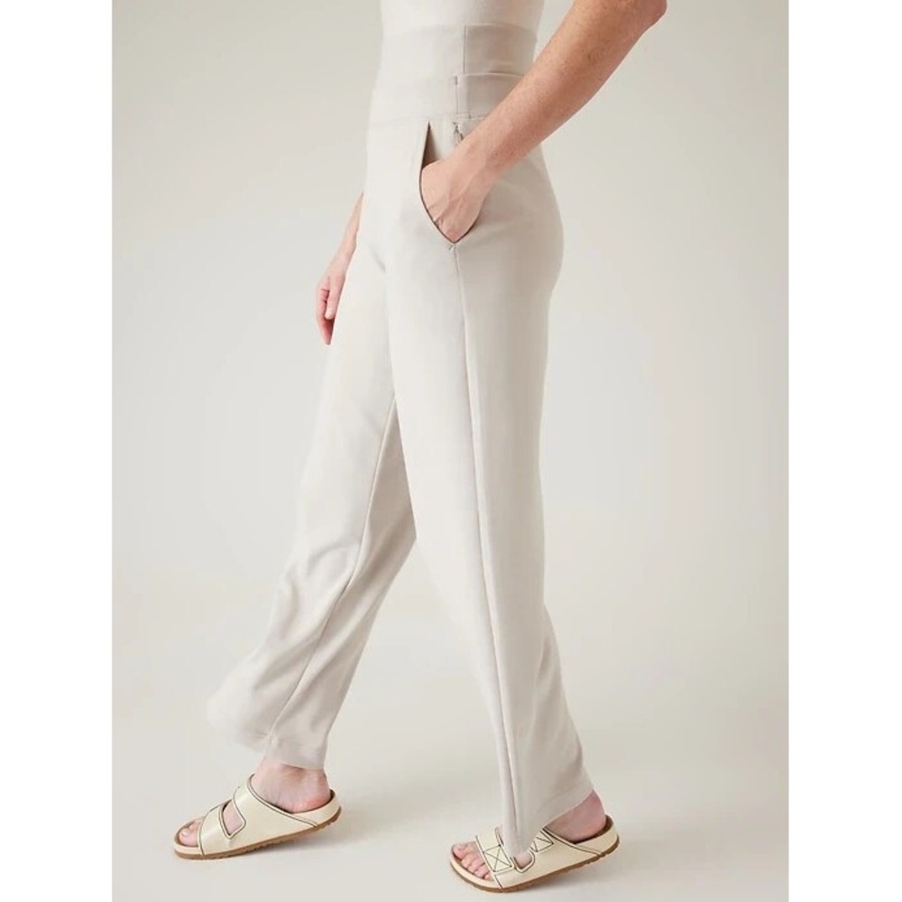 Athleta Wide Leg Pants in Light Beige